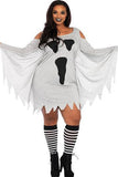 Women Halloween Ghost Costume Plus Size Party Dress Adult