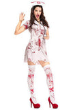 Halloween Women's Cosplay Bloody Bleeding Nurse Dress Zombie Costume