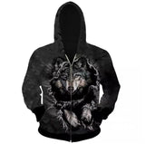 Wolf Printing Hooded Sweater 3D Printing Coat Leisure Sports Sweater Autumn And Winter
