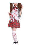 Women's Horror Blooded Zombie Schoolgirl Uniform Dress