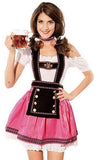 Women's Pink Oktoberfest Dress Halloween Beer Festival Maid Cosplay Costume
