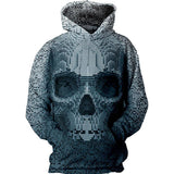 Skull 3D Printing Coat Zipper Coat Leisure Sports Sweater  Autumn And Winter