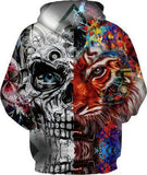 BFJmz Colorful Skull 3D Printing Coat Zipper Coat Leisure Sports Sweater  Autumn And Winter - bfjcosplayer