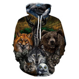 Animal World Occident Style 3D Printing Coat  Zipper Coat Leisure Sports Sweater Autumn And Winter