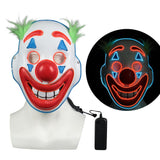 2019 Joker Pennywise LED Light Mask Stephen King Clown Cosplay Masks Green Hair Halloween Party Prop