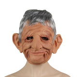 Old Woman Scary Face Cosplay Latex Helmet Halloween Masquerade Props