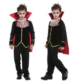 Halloween Kid's Vampire Cosplay Costume For Boy With Cloak