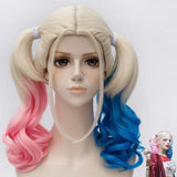 2016 Batman Suicide Squad Harley Quinn Wig Cosplay Wigs Pink Blue Gradient Hair Halloween Party