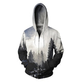 BFJmz Foggy Forest 3D Printing Coat Leisure Sports Sweater Couple Sweater Autumn And Winter - bfjcosplayer
