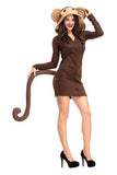 BFJFY Women's Cozy Monkey Zipper Jacket Hoodie Halloween Costume Sweatsuit Dress - bfjcosplayer