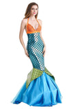 BFJFY Womens Girls Mermaid Outfit Costume Sleeveless Dress Halloween Cosplay - bfjcosplayer