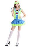 Halloween Womens Super Mario Dress Bar Maid Cosplay Costume
