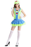 BFJFY Womens Super Mario Party Dress Up Halloween Costume Cosplay Green - bfjcosplayer