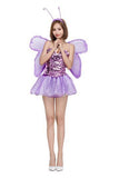 Halloween Women's Butterfly Fairy Cosplay Costume Purple Fairy Dress