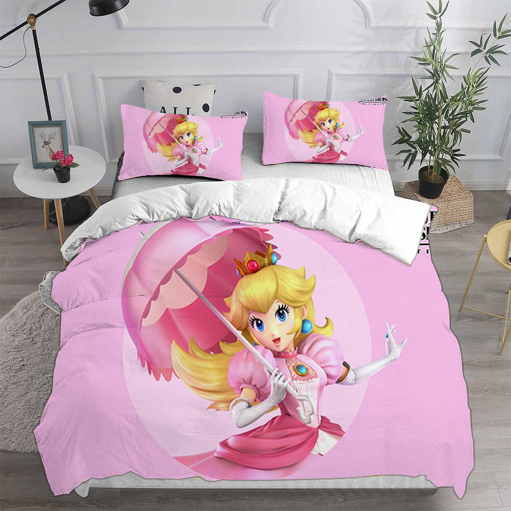 Princess Peach Bedding Set Duvet Cover Comforter Sets