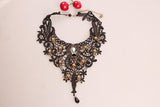 BFJFY Halloween Accessories Jewelry Women Lace Retro Skull Necklace - bfjcosplayer