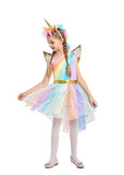 BFJFY Halloween Girl's Unicorn Rainbow Princess Dress Cosplay Costume - bfjcosplayer