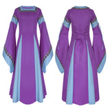 Women Medieval Long Gown Dress Victorian Cosplay Flare Halloween Costume