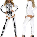 BFJFY Halloween Women Sexy Horrible Skull Pattern Cosplay Costume - bfjcosplayer