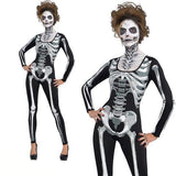 BFJFY Halloween Women Sexy Horrible Skull Pattern Ghost Cosplay Costume - bfjcosplayer