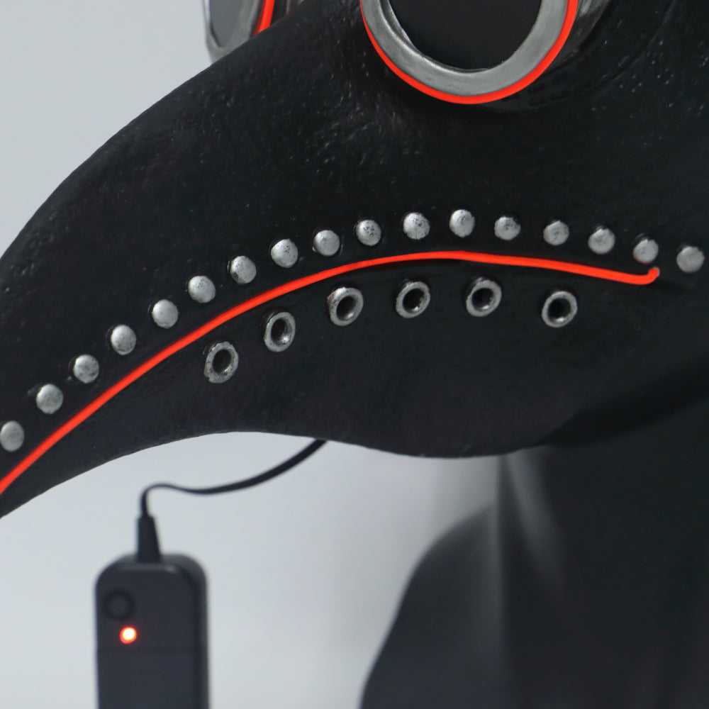 Led Plague Doctor Mask Latex Face Cover Steampunk Masks Cosplay Party Halloween
