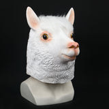 Alpaca Mask Latex Realistic Animal Full Head Masks for Halloween Costume Party Carnival Cosplay