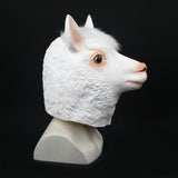 Alpaca Mask Latex Realistic Animal Full Head Masks for Halloween Costume Party Carnival Cosplay