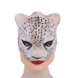 Leopard Mask Cosplay Animal Half Helmet Halloween Party Prop