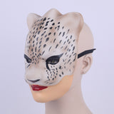 Leopard Mask Cosplay Animal Half Helmet Halloween Party Prop