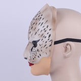 Leopard Mask Cosplay Animal Half Helmet Halloween Party Prop