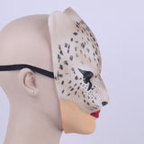 Leopard Mask Cosplay Animal Half Helmet Halloween Party Prop