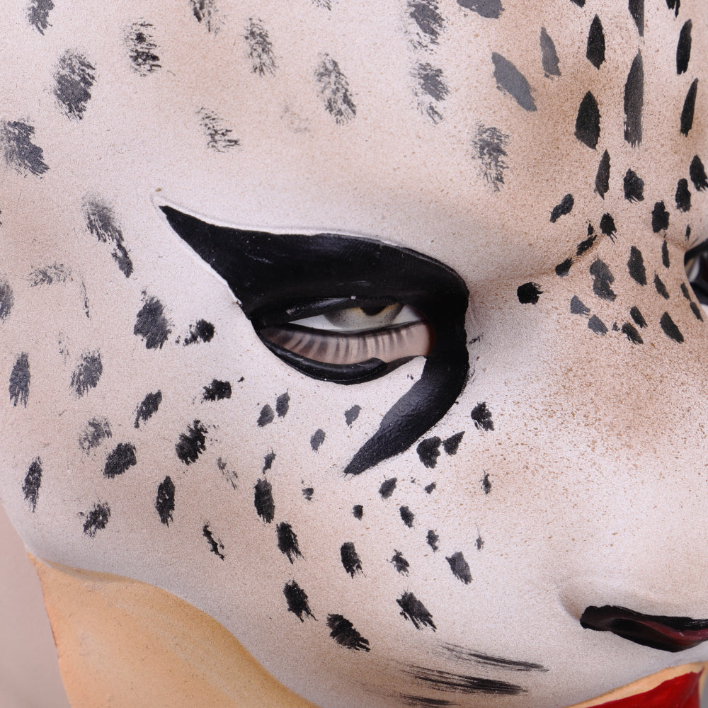 Leopard Mask Cosplay Animal Half Helmet Halloween Party Prop