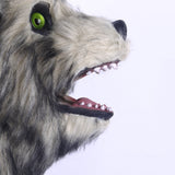 Furry Wolf Mask Movable Mouth Wolf Head Shape Protector Halloween Helmet Costumes
