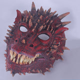 Red Dragon Mask Moveable Mouth Helmet for Kids Teens Halloween Costume Party