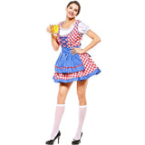 BFJFY Adult Womens Brewery Babe Plaid Pattern German Oktoberfest Maid Beer Girl Sexy Costume - bfjcosplayer