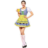BFJFY Adult Womens Brewery Babe Plaid Pattern German Oktoberfest Maid Beer Girl Sexy Costume - bfjcosplayer