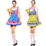 BFJFY Adult Womens Brewery Babe Plaid Pattern German Oktoberfest Maid Beer Girl Sexy Costume - bfjcosplayer