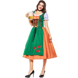 BFJFY Adult Womens Orange German Oktoberfest Beer Girl Maid Party Costume - bfjcosplayer