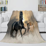 Animal Horse Cosplay Flannel Blanket Room Decoration Throw