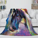 Animal Horse Cosplay Flannel Blanket Room Decoration Throw