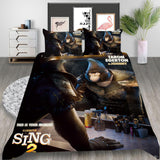 Animated Movie Sing 2 Cosplay Bedding Set Duvet Cover Halloween Bed Sheets