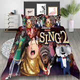 Animated Movie Sing 2 Cosplay Bedding Set Duvet Cover Halloween Bed Sheets