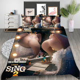 Animated Movie Sing 2 Cosplay Bedding Set Duvet Cover Halloween Bed Sheets