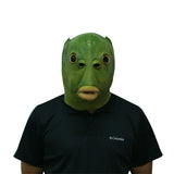 Anime Cosplay Green Fish Head Latex Helmet Halloween Props