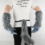 Anime BEASTARS Legoshi The Wolf Costumes Face Helmet Gloves Tail Cosplay Animal Wolf Helmet Masquerade Costume Props
