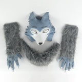 Anime BEASTARS Legoshi The Wolf Costumes Face Helmet Gloves Tail Cosplay Animal Wolf Helmet Masquerade Costume Props