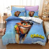 Crash Bandicoot Cosplay Bedding Set Duvet Cover Halloween Bed Sheets