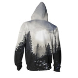 BFJmz Foggy Forest 3D Printing Coat Leisure Sports Sweater Couple Sweater Autumn And Winter - bfjcosplayer