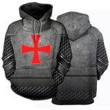 Fanrek Middle Ages Templar Order Cosplay Hoodie Halloween Costume