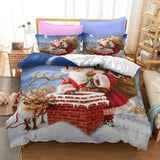 Father Christmas Cosplay Bedding Set Duvet Cover Halloween Bed Sheets
